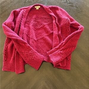Lucky Brand Women's Red Cardigan Sweater